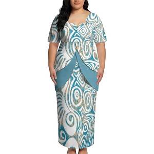 Vestido Midi Estampado Personalizado para Mujer, Manga Corta, Informal, Verano, Moda, Tallas Grandes, Fabricante OEM ODM, Venta al Por Mayor - Product Image 4