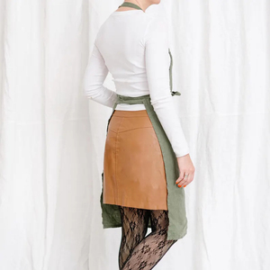Delantal de lino para mujer con bolsillos, uniforme de trabajo cómodo y a la moda para cocina, taller, ropa de trabajo para mujer, multiusos - Product Image 2