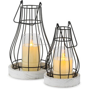 Pillar <b>Candle</b> Holder <b>Set</b> Handcrafted Iron Metal Wire <b>Christmas</b> Decoration <b>Candle</b> Holder <b>Gifts</b> <b>Set</b> White Marble Base Home Decor - Product Image 1
