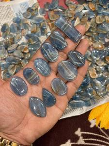 Pierres précieuses en calcite aqua bleue naturelle, polies, en vrac, pour la création de bijoux - Product Image 5