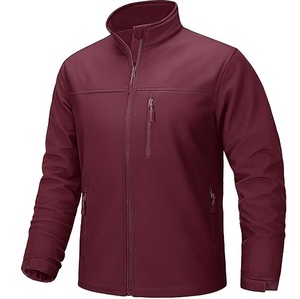Veste en polaire grise pour homme, col montant, fermeture éclair, coupe-vent, veste softshell, coupe régulière, veste softshell avec poches zippées - Product Image 4