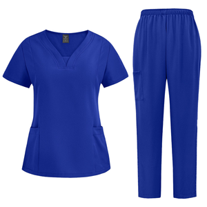 2025 Hot Sale LOMW Soft Polyester Spandex Hospital Nurse Scrub Set Washable Unisex Nursing Scrub Uniforms - Product Image 2