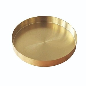Bandeja Decorativa Redonda de Metal Dorado de Lujo, Bandejas de Servicio de Latón para Hotel y Restaurante, Plato de Acero Inoxidable para Guardar Velas y Joyas - Product Image 2