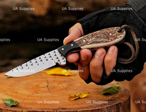 UA Supplies มีดสกินเนอร์ใบมีดคมกริบ ทำจากเหล็กกล้าไร้สนิมเกรดอุตสาหกรรม สำหรับงานตัดแต่งกีบม้า  ด้ามทำจากเขาสัตว์  ผลิตด้วยมือ - Product Image 3