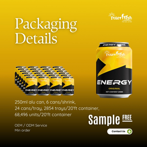 250ml Flavored Energy Drink in Aluminum Can with Pear & Pineapple OEM Private Label Beverage From Vietnam - Product Image 6