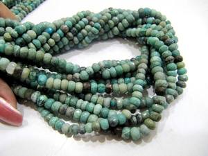 Perles de chrysocolle naturelle facettées rondes de 5 mm, vendues par brin de 13 pouces de long - Product Image 2