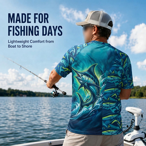 Camisa de Pesca de Manga Corta para Hombre, Unisex, de Calidad Superior y Bajo Precio, Transpirable, de Color Sólido, con Impresión de Logotipo Personalizado, 100% Poliéster - Product Image 3