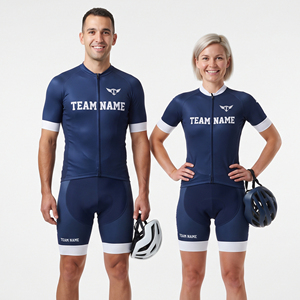 Ensemble de tenue de cyclisme personnalisée, tenue de course à vélo avec nom d'équipe personnalisé, maillot de cyclisme professionnel, short, kit de cyclisme avec fermeture éclair - Product Image 1