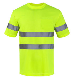 T-shirt de travail haute visibilité respirant pour homme avec détection d'aiguilles, en polyester, avec poche poitrine et bandes réfléchissantes - Product Image 5