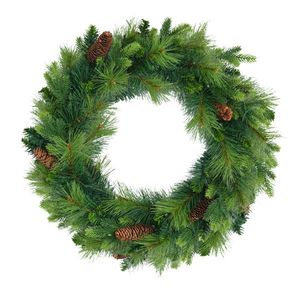 6FT Pre-Lit Grass Green Christmas Tree with Wreath and Garland Large Pine Branches Artificial Christmas Set WI - Product Image 4