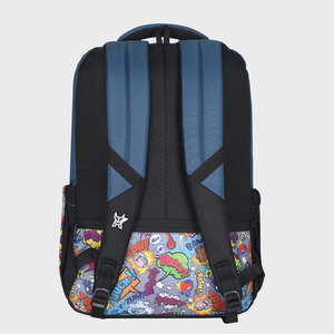 Mochila Arctic Fox Resistente al Agua de 15 Pulgadas con Diseño de Cómic, Correas Desmontables y Cierre de Cremallera, Color Denim Oscuro - Product Image 2
