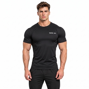 Camisetas de Gimnasio para Hombre con Logotipo Personalizado OEM, Camisetas Deportivas de Secado Rápido, Camisetas Atléticas de Algodón y Poliéster para Hombre, Camisetas Transpirables para Entrenamiento, Camisetas de Yoga para Hombre - Product Image 2