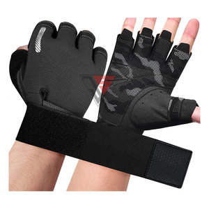 Gants de vélo de marque antidérapants et respirants, fabriqués en tissu extensible en polyester, en similicuir et en tissu éponge - Product Image 1