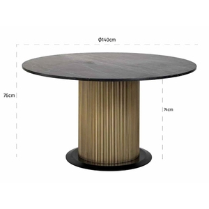 Modern <b>Round</b> Marble <b>Dining</b> <b>Table</b> 140cm Diameter Metal Base Stable Home Furniture 6 Seater - Product Image 1