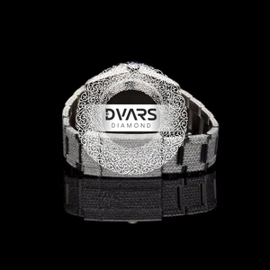 Reloj de Diamantes de Lujo de Primera Calidad, Totalmente Blanco, para Regalos, Celebraciones y Ocasiones Especiales, Disponible al Mejor Precio - Product Image 4