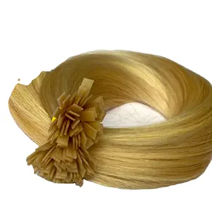 Ekstensi rambut ujung datar Keratin mentah 100% pemanjangan rambut ujung Keratin pra-terikat kutikula Vietnam mentah