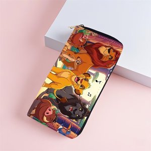 Porte-monnaie et porte-cartes zippé pour femmes et enfants, motif lion de dessin animé mignon, pochette à monnaie en gros - Product Image 1