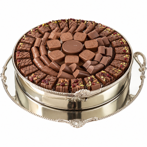Silver Chocolate Bowl With Stand Premium Assorted Gourmet <b>Truffle</b> Platter High-End Stainless Steel Candy Serving Dish For Sale - Product Image 5