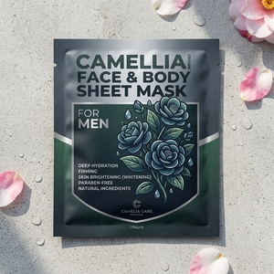 Proveedor de Malasia: Mascarilla Facial Hidratante con Infusión de Camelia para Hombres, Cuidado de la Piel, Sin Parabenos, Blanqueadora y Reafirmante - Product Image 2