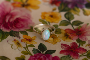 Natural Ethiopian <b>Opal</b> Ring925 Sterling Silver Rose Gold Yellow Gold Plated Oval Cabochon Gemstone Stackable <b>Ring</b> Christmas Gift - Product Image 4