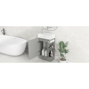 Meuble-lavabo de salle de bain gris de 18,6 po avec étagère à deux niveaux, orientation gauche-droite (Ancien SKU WF308491) - Product Image 1