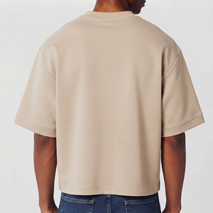 Hot Selling Customizable 100% Cotton Hip Hop <b>Crop</b> <b>Top</b> Drop Shoulder Heavyweight T-Shirt for <b>Men</b> Summer Wear Anti-Wrinkle - Product Image 3
