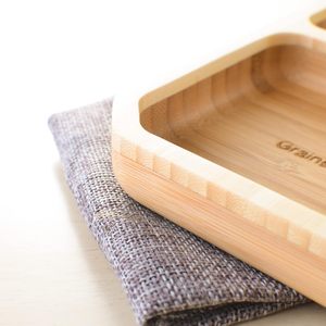 Plato de Servir de Madera de 4 Secciones, Bandeja de Servir Dividida de Madera Natural, Plato para Comida con Compartimentos para Aperitivos, Frutas, Nueces - Product Image 2