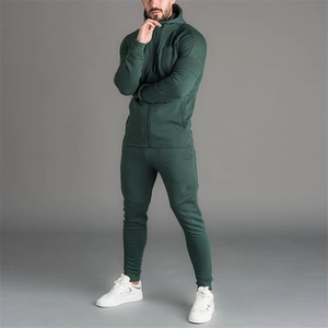 Survêtements pour hommes, ensembles de survêtements personnalisés en deux pièces, en polyester et coton, avec logo personnalisé, survêtements de sport pour hommes - Product Image 3