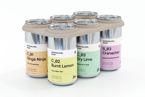 Support à bière robuste en pulpe moulée écologique, porte-boissons personnalisé avec logo, plateau pour 4 canettes, pour cafés, brasseries, restaurants et hôtels - Product Image 2