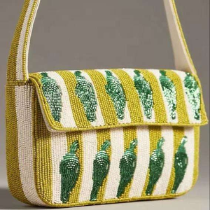 Sac à main brodé en coton fait main avec perles et broderie florale, sac à bandoulière d'été pour femme, idéal pour les soirées - Product Image 6