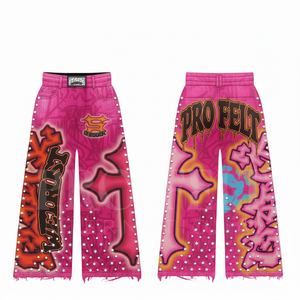 Pantalones Deportivos Anchos de Lona Personalizados con Diseño de Arte Callejero, Estampado con Transferencia Térmica de Estrellas, 100% Algodón, Secado Rápido y Transpirables - Product Image 6