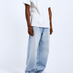 Jean en denim tricoté coloré style streetwear vintage hip-hop pour homme, coupe décontractée ample et droite, 100 % coton - Product Image 5