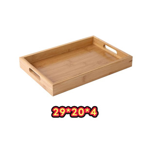 Bandeja de Almacenamiento Clásica de Bambú, Rectangular, 25x14x4cm, Organizador de Cocina de un Solo Nivel, Caja Organizadora - Product Image 2