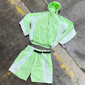 ชุดเซ็ตเสื้อแจ็คเก็ตกันลมและกางเกงขาสั้นผู้ชาย ผ้าไนลอน คุณภาพสูง สไตล์สตรีทแวร์ - Product Image 2