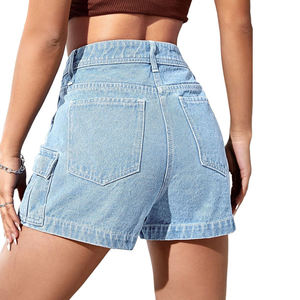 Drawstring Denim Men's Shorts Casual <b>Elastic</b> Waistband Stretch Cotton Lightweight Summer <b>Jean</b> Shorts with Pockets Wholesale - Product Image 2
