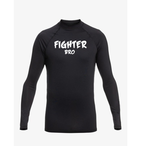 Camiseta de compresión de manga corta verde para hombre Fighter Bro, de secado rápido, con logo estampado en la parte delantera - Product Image 4