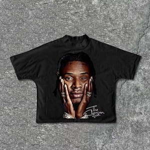 Personalizado DTG impresión hombres Boxy Fit Crop camiseta de talla grande de gran tamaño Drop Shoulder 2 Panel Boxy Tee Unisex 100% algodón hombres camisetas - Product Image 4