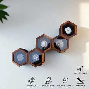 Caja de Madera para Relojes con Acabado Clásico de Madera, Almacenamiento de Relojes de Madera para Colecciones de Lujo por AYAANS - Product Image 1