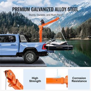 Electric Pickup Truck Crane 2200 Lbs Winch 6000 Lbs Steel Jib <b>Folding</b> Truck-Mounted <b>Bed</b> 2200 Lbs Winch 6000 Lbs Steel Jib Truck - Product Image 4