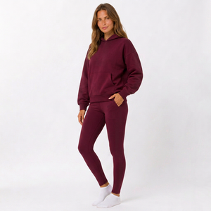 Conjunto de Sudadera con Capucha y Pantalones Deportivos Personalizados para Mujer, Hombros Caídos, Etiqueta Personalizada, Suministro al por Mayor para Marcas de Ropa Urbana de EE. UU. - Product Image 6