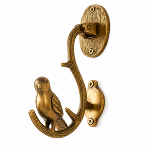 Decorative Brass Bird Wall <b>Hook</b> Vintage Wall Mounted Coat <b>Hook</b> Heavy Duty Key <b>Towel</b> Bag Hanger Antique Home Decor and Organizer - Product Image 1