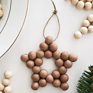 Elegant Boho Modern Interior Art Wall Decor Wooden Bead Hanging Tassels for Living Room Bedroom for Diwali Birthday Celebration - Product Image 1