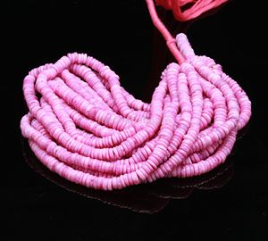 Perles Heishi en opale rose naturelle, forme de roue lisse, 6-7mm, perles de pierres précieuses en opale rose, vente en gros, brin de perles en vrac, 16 pouces - Product Image 3