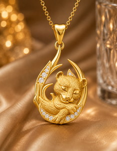 Gold Plated 925 Sterling <b>Silver</b> Animal Pendant Diamond <b>Necklace</b> Carved Lion Charm Jewelry Gift <b>for</b> Women and <b>Men</b> - Product Image 6