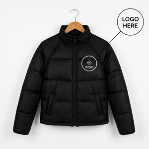 Veste matelassée légère à capuche unisexe avec logo personnalisé, style régalia maçonnique, longueur standard, pour l'hiver - Product Image 1