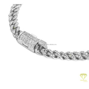 Luxury Statement Cuban Link Bracelet with Premium Moissanite Diamonds and Elegant White Gold Finish - Product Image 1