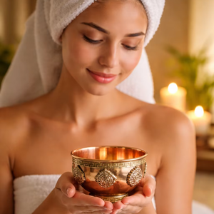 Cuenco Shirodhara de Cobre 100% Natural, Ecológico, Tradicional Chino y Ayurvédico, para Terapia Panchakarma, Regalos Empresariales para Spa - Product Image 1