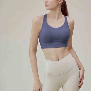 Custom Design Breathable Simple Yoga Sports Bra for Girls Front Logo Medium Support Activewear <b>Cheap</b> Price - Product Image 1
