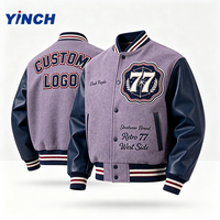 Veste de baseball personnalisée Layenne, très vendue, pour hommes, avec logo personnalisé, manches en cuir surdimensionnées, vestes varsity pour hommes