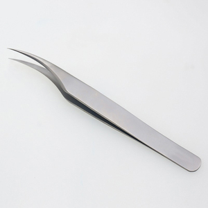 Pince à épiler professionnelle en acier inoxydable doré durable pour extensions de cils, droite, courbée, à pointe dentelée, personnalisable avec logo privé - Product Image 6